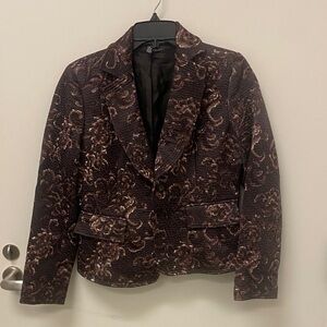 LindaAllard Ellen Tracy Brown Floral Jacket